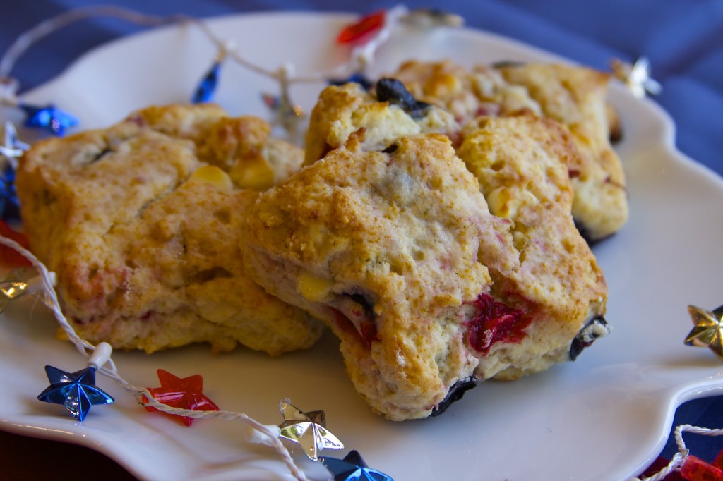 Red, White, and Blue Scones
